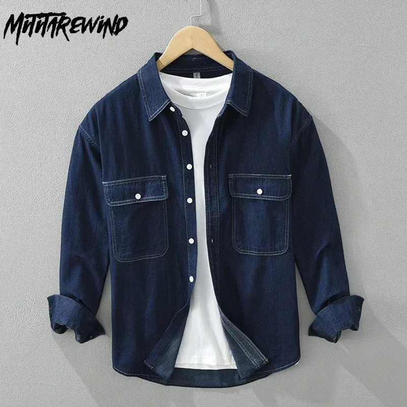 Jeans Shirt Fashion For Men - Koreaanse Mode Mannen Denim Shirts Lente