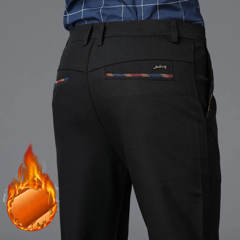 Formal Trouser Stretch - Winter Nieuwe Heren Warme Thermische Casual