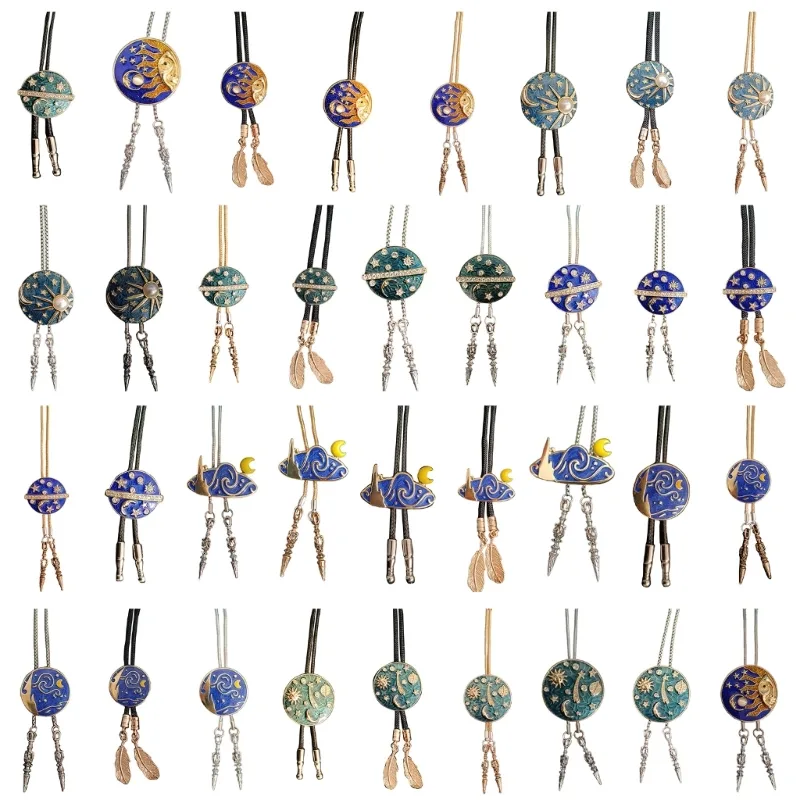 Jeans Shirt Fashion For Men - Delicate Jewelled Bolo Tie Cowboy Punk