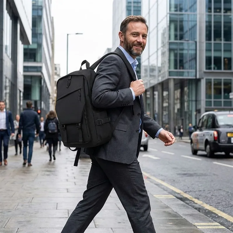 Mens Fashion Blog - Mode zakelijke herenrugzak Zwarte lichtgewicht laptoprugzak
