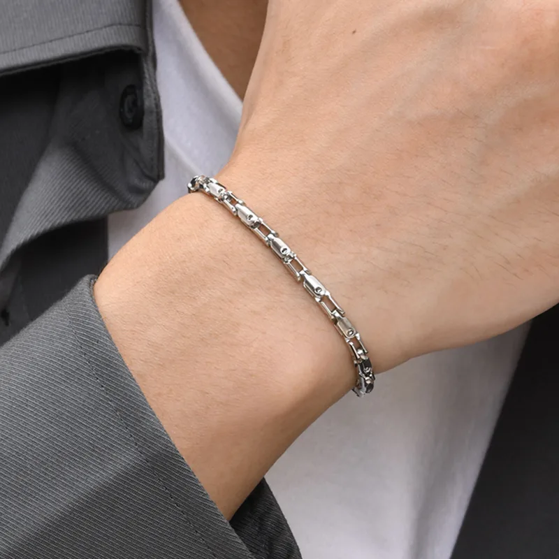 1950S Fashion Men'S - Dunne roestvrijstalen kettingarmbanden voor mannen jongens,