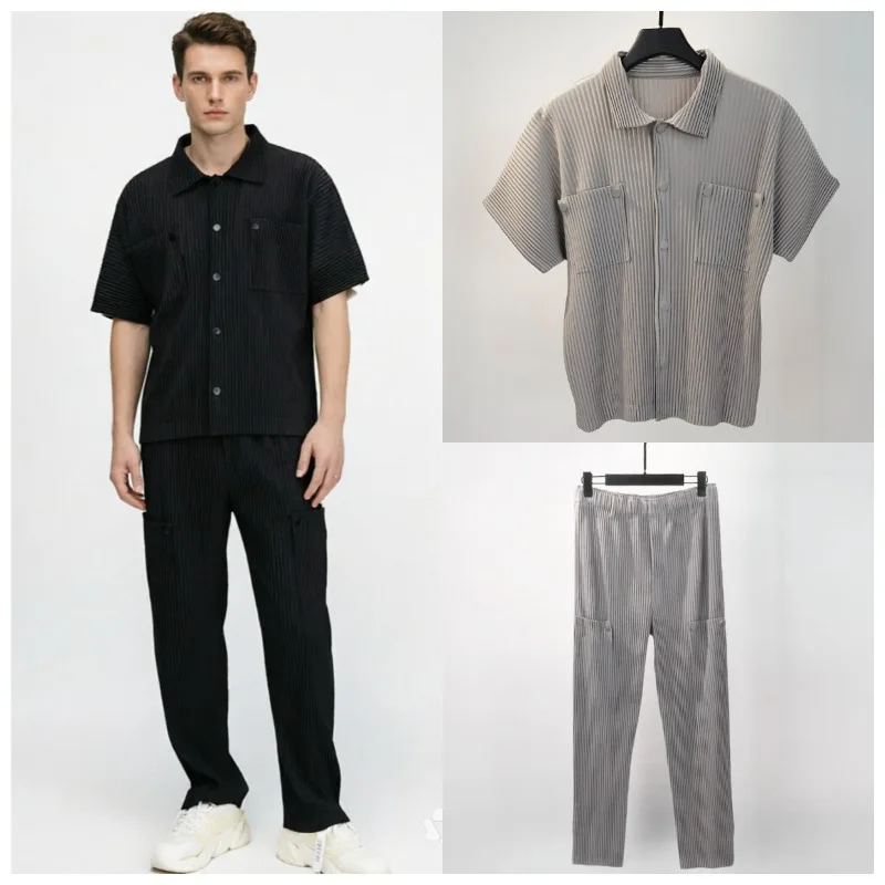 Men'S Fashion For 2026 - Miyake Geplooide Overhemdset Plissé Heren 2026