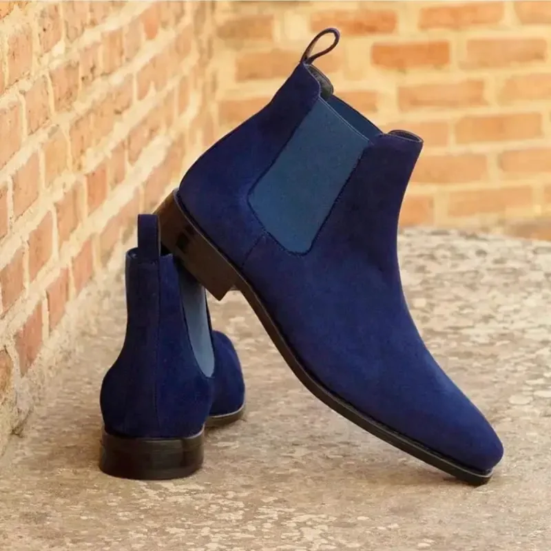 Mens Fashion Zapatos - Chelsea Laarzen Heren Blauw Kunstsuède Klassieke