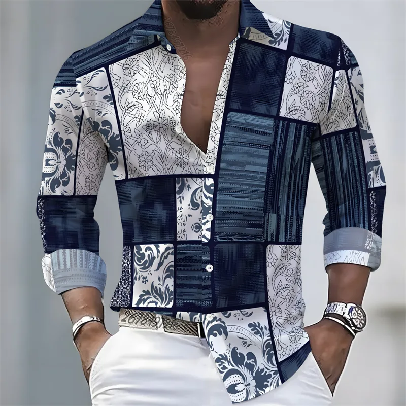Mens Fashion Casual - Heren overhemd met lichte luxe stijl,