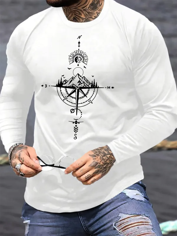 Mens Fashion Casual - 100% puur katoen heren lange mouwen