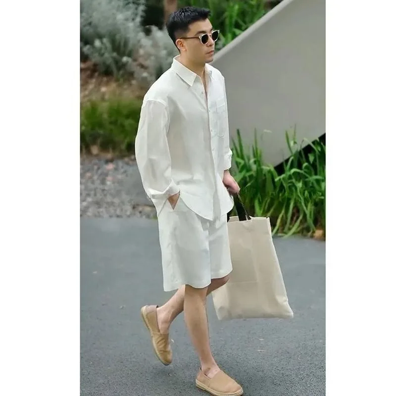 Men'S Fashion For 2026 - Zomer Casual Set Lyocell Linnen Shirt