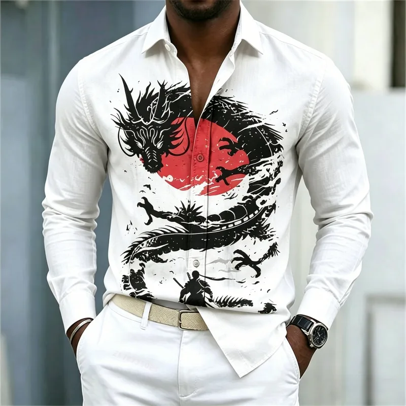 Men'S Fashion For 2026 - 2026 Nieuw Herenoverhemd Wit Zwart Rood