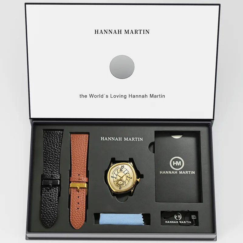 Fashion Mens Watches - HANNAH MARTIN High-end herenhorloge Creatief leer