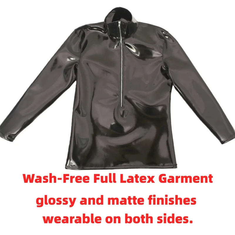 Mens Fashion Casual - Sexy Heren PVC Glanzend Glanzend T-shirt