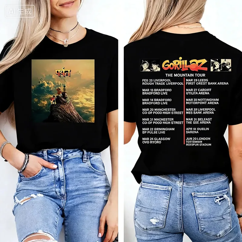 Men'S Fashion Uk - Unisex jaren 90 muziekstijl Gorillaz Band