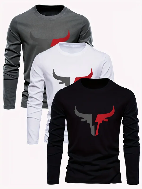 Mens Fashion Casual - Eenvoudig effen heren T-shirt met lange