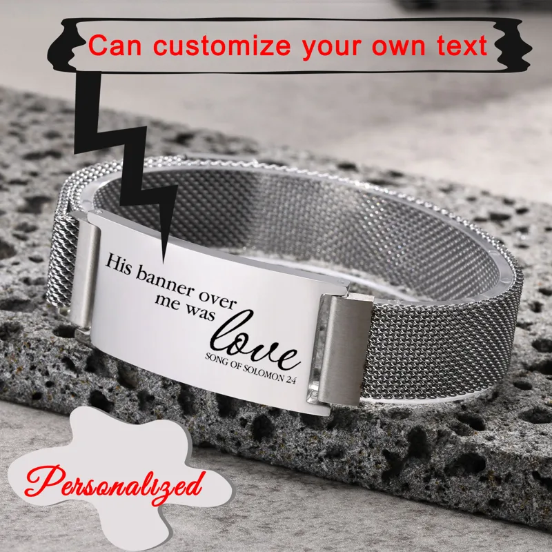Mens Fashion Young - Aangepaste man brede armband christelijk zwart