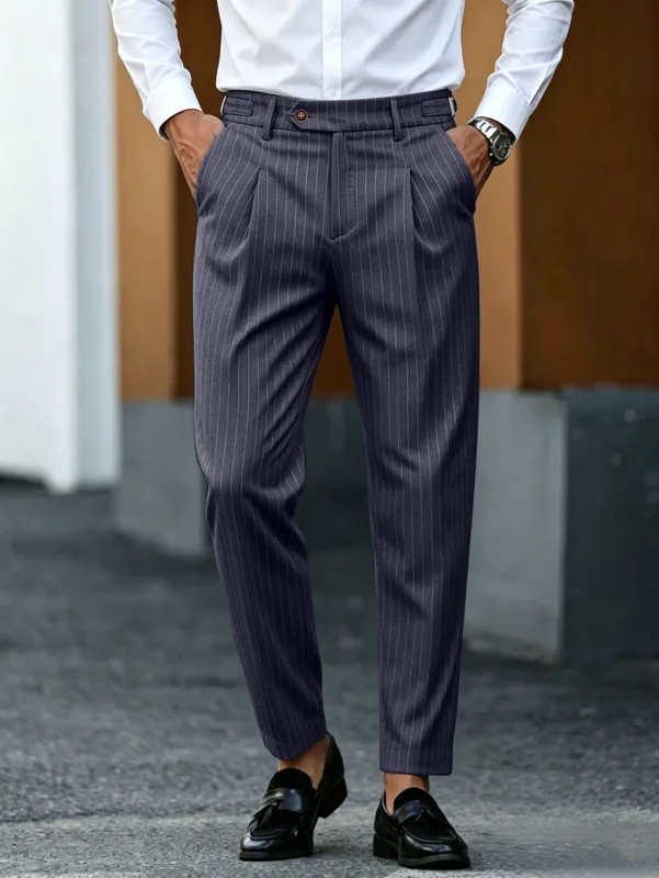 Formal Trouser Stretch - Zakelijke formele heren pantalon met pinstripe,
