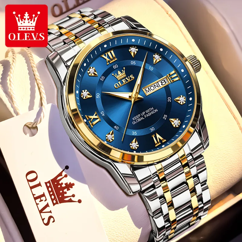 Fashion Mens Watches - OLEVS merk mode herenhorloges roestvrij staal