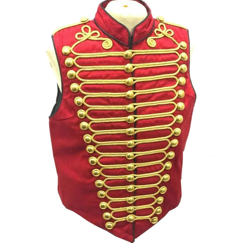 Tactical Vest Men - Volwassen Cosplay Rock Band Rood Suède