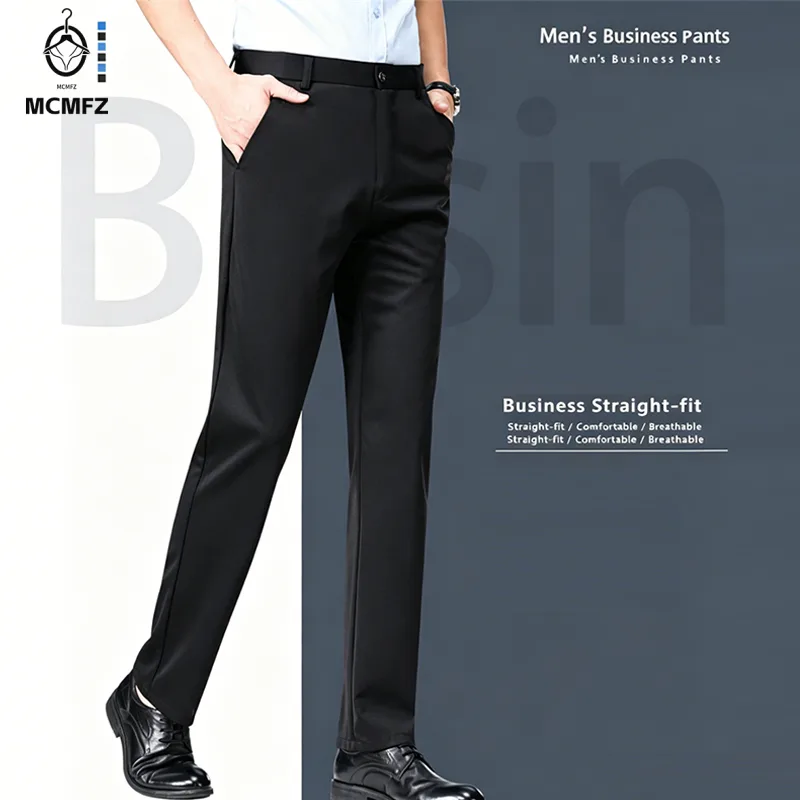 Formal Trouser Stretch - Heren losse rechte pijp vierweg stretch
