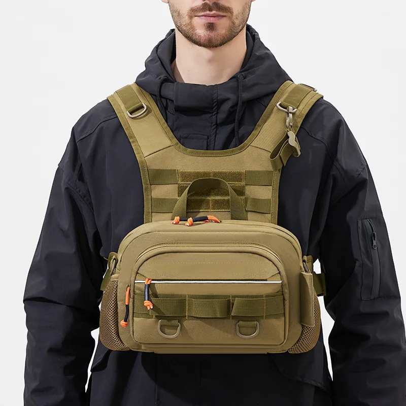 Tactical Vest Men - Heren Borsttas Tactische Visserijrugzak met Hengelhouders