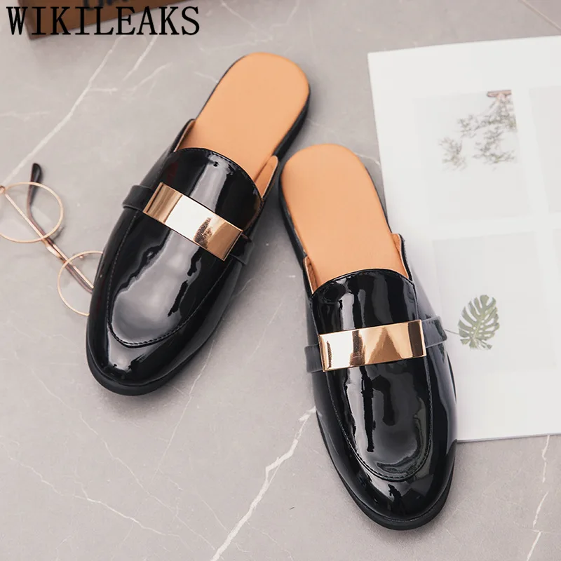 Mens Fashion Zapatos - Zwart Half Schoenen Voor Mannen Lakleer