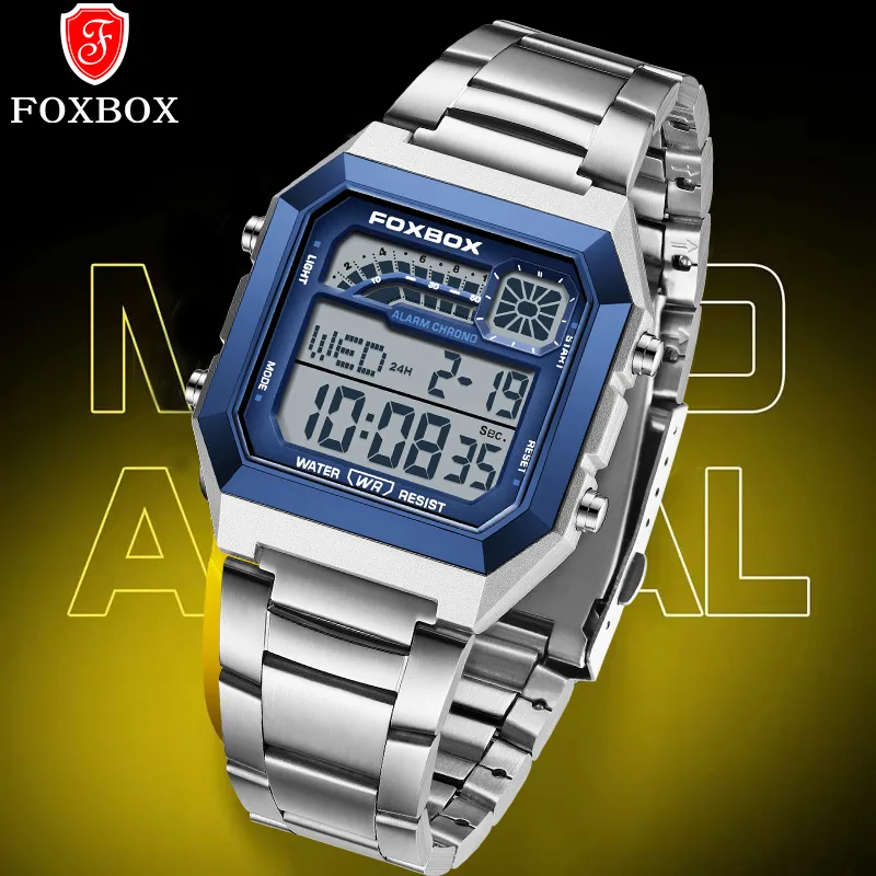 Fashion Mens Watches - FOXBOX Fashion Luxe Digitale Herenhorloge Casual