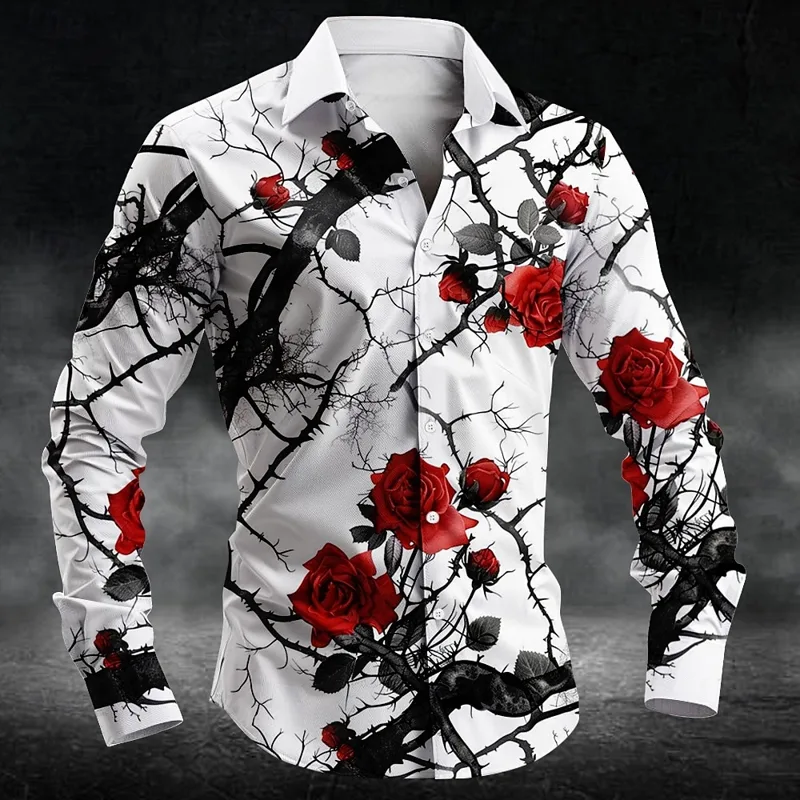 Mens Fashion Casual - Mode pruimenbloesem patroon 3d print heren