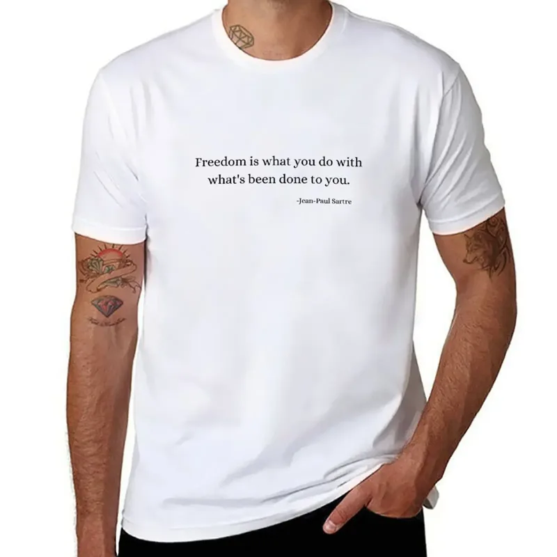 Jeans Shirt Fashion For Men - Geschiedenisfilosofie citaten: Jean-Paul Sartre T-shirt man
