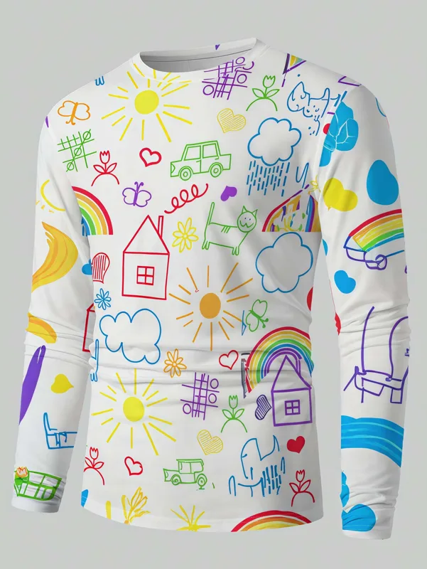 Men'S Tops Fashion - 2026 Nieuwe Dopamine Kleur Graffiti 3D