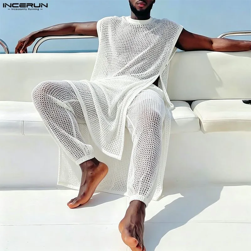INCERUN Mannen Sets Mesh See T - Men'S Fashion recensie en prijs