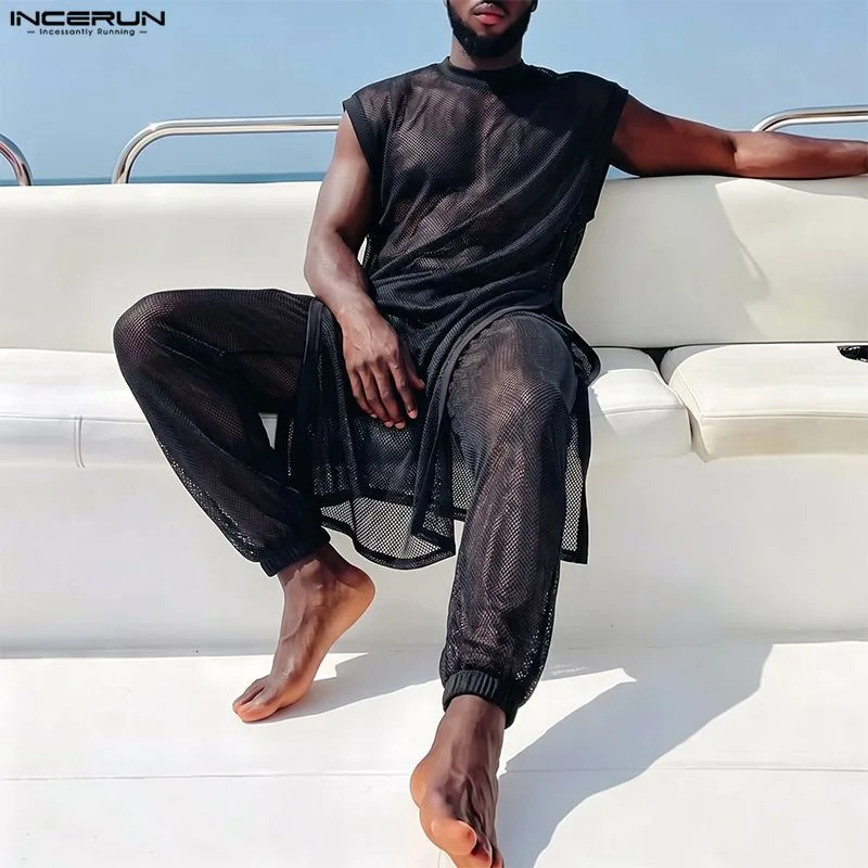 INCERUN Mannen Sets Mesh See T - Men'S Fashion recensie en prijs