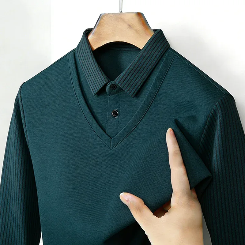 Heren nep tweedelig overhemdkr - Mens Fashion Casual recensie en prijs