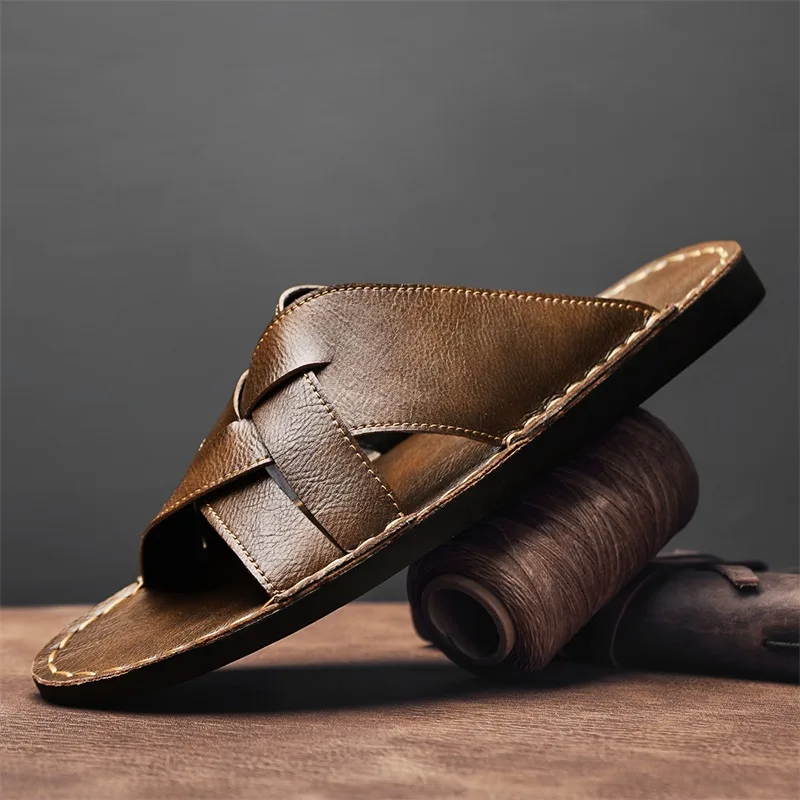 Mode Echt Leer Heren Slippers  - Mens Fashion Zapatos recensie en prijs