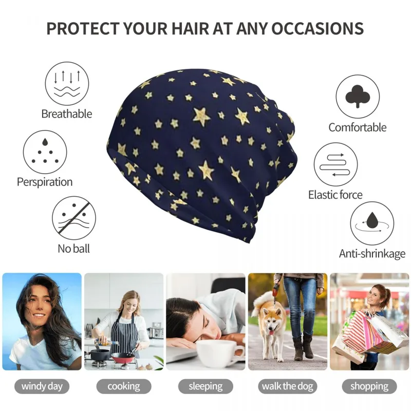Marineblauwe hemel en sterren  - Beanie Winter Hat recensie en prijs