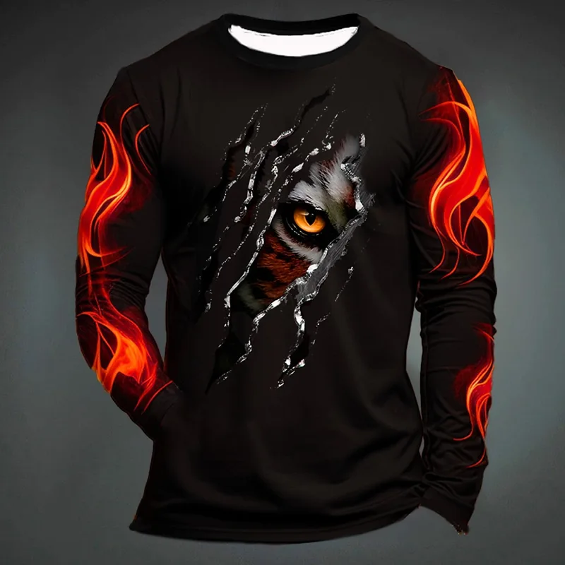 Grappige Tijgerprint T-shirt V - Men'S Tops Fashion recensie en prijs