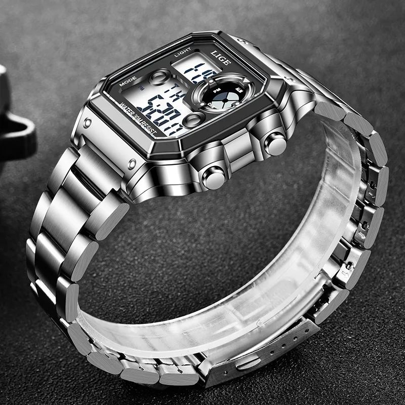 LIGE Fashion Casual elektronis - Fashion Mens Watches recensie en prijs