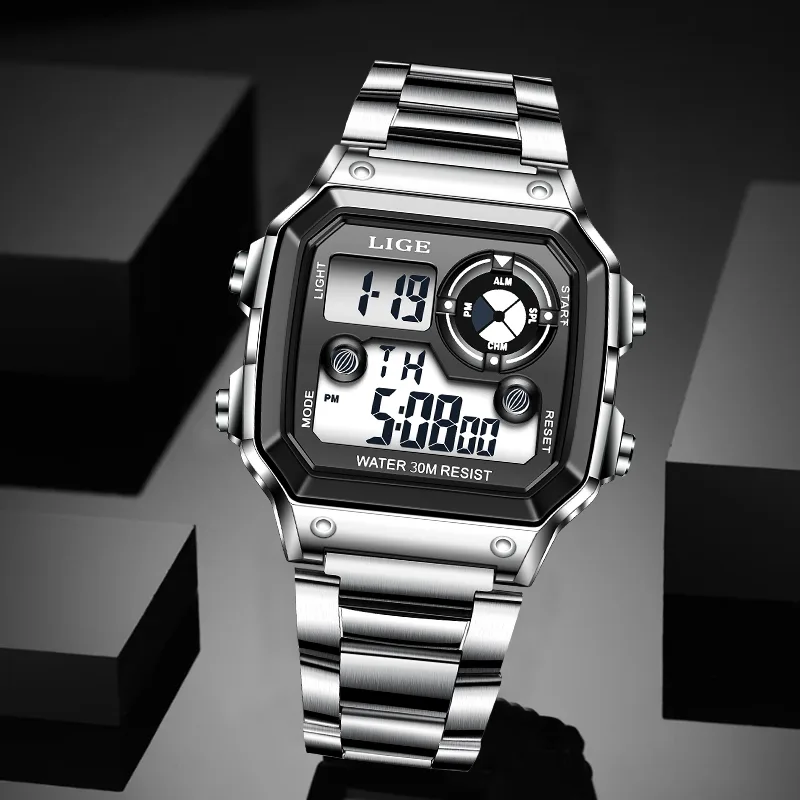 LIGE Fashion Casual elektronis - Fashion Mens Watches recensie en prijs
