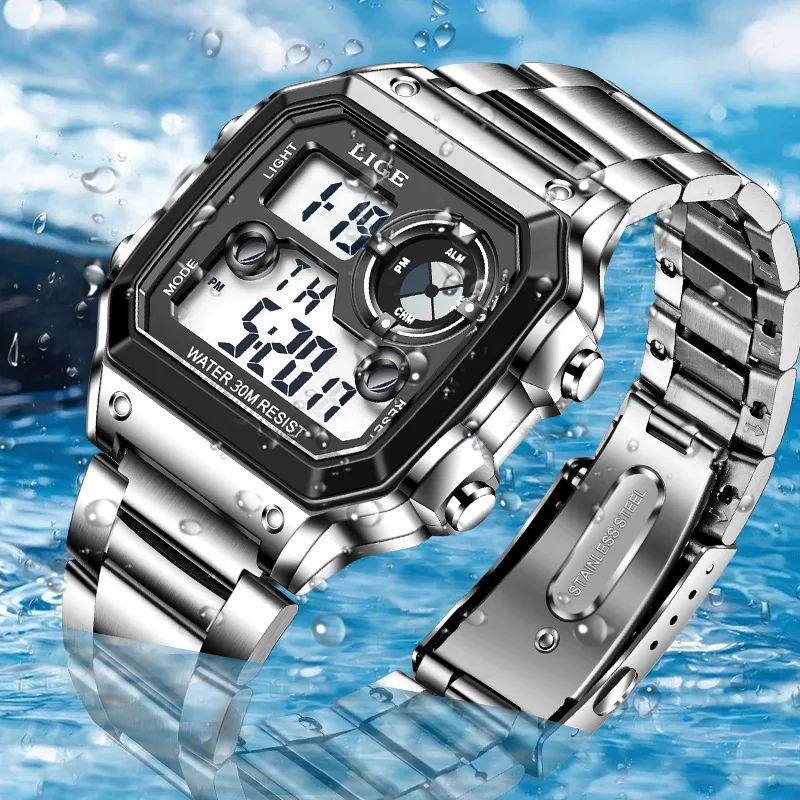 LIGE Fashion Casual elektronis - Fashion Mens Watches recensie en prijs