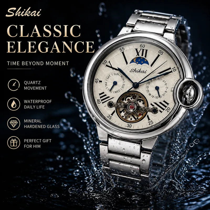 Heren quartzhorloge roestvrij  - Fashion Mens Watches recensie en prijs