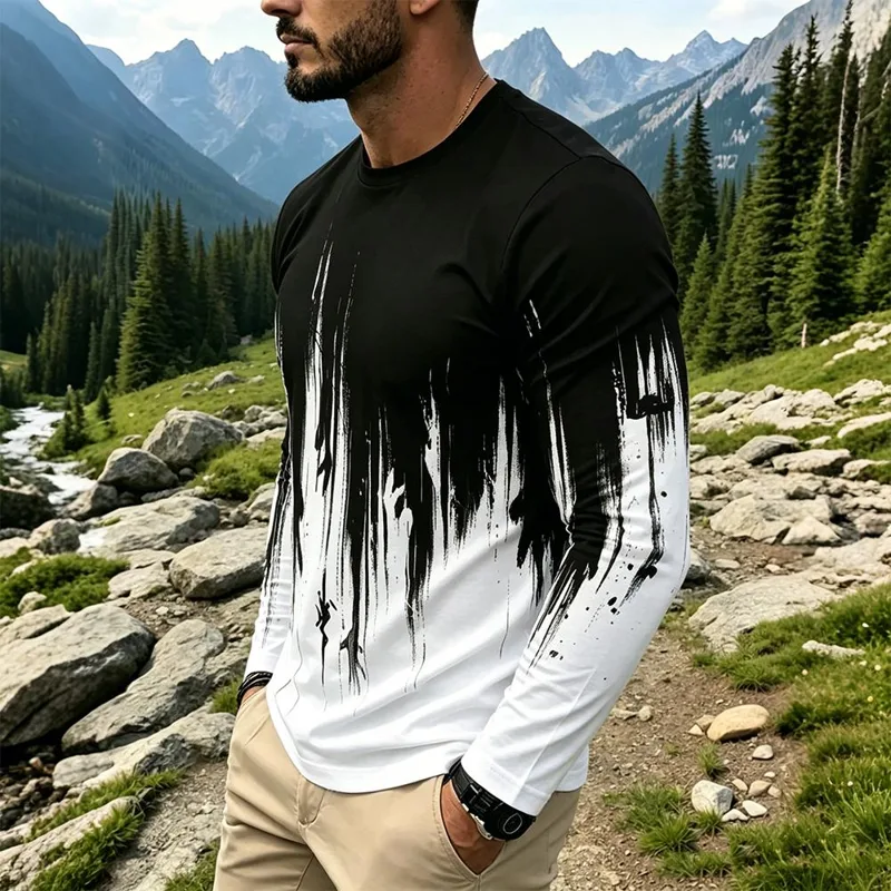 Herentrui met gradiënt inktspa - Men'S Tops Fashion recensie en prijs
